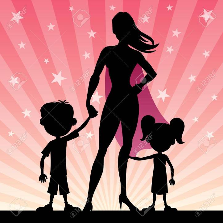 34447676-super-mom-with-her-kids-no-transparency-used-basic-linear-gradients-